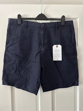 NWT Apolis Global Citizen Navy Linen Cotton Civilian Short Size 38